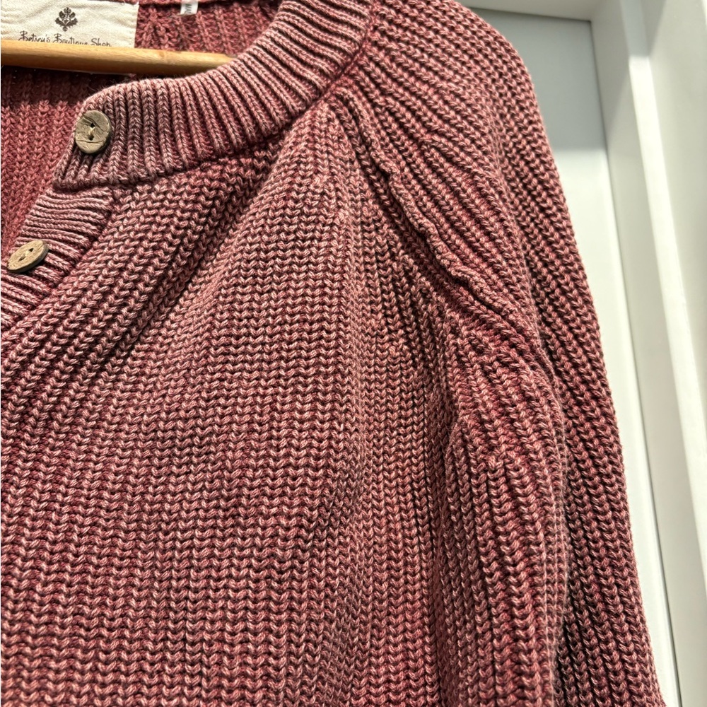 Maroon Button-Up Sweater - image 4